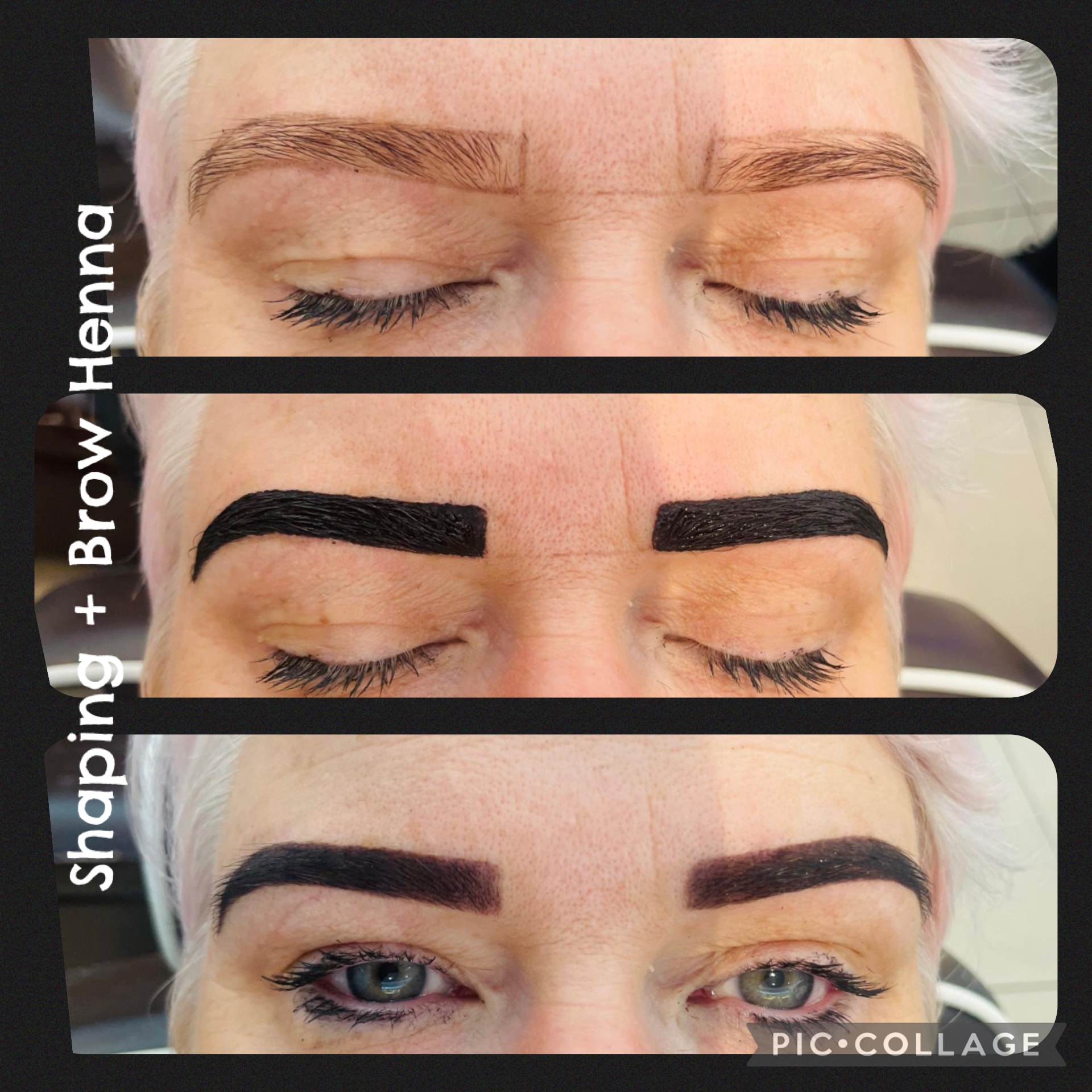Eyebrow transformation before and after